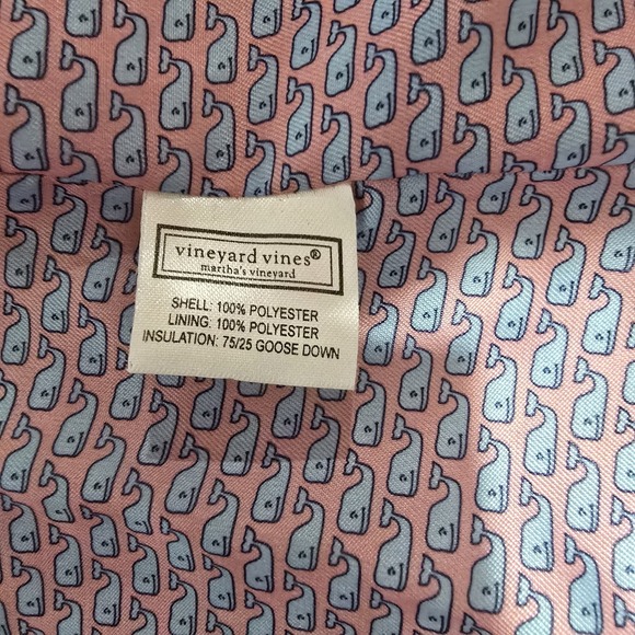 Vineyard Vines Women's Small Pink Puffer Vest Goose Down Zip Pockets - Picture 8 of 11